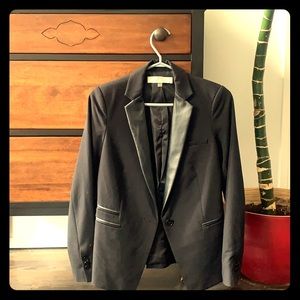 Dex blazer with vegan leather lapels. Never worn.
